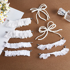 8 шт. 2 стиля подвески из полиэфирного кружева и искусственного жемчуга из смолы&nbsp;HJEW-GA00019