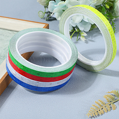 5 рулон 5-х цветных светоотражающих лент с сотовым узором для велосипедов AJEW-GF0007-52