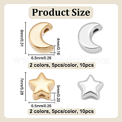 20 шт. 4 стиля бусин из нержавеющей стали 304 STAS-UN0063-95