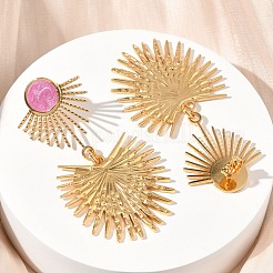 Серьги-гвоздики Sun 304 из нержавеющей стали с эмалью EJEW-B156-04G