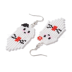 Серьга-пусет с подвесками в виде утюга со стеклом EJEW-MZ00181