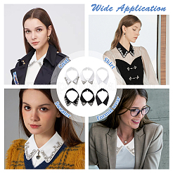 6 Stück 6 Stile Polyester & Glas Strass gefälschter Hemdkragen&nbsp;DIY-HS0001-71