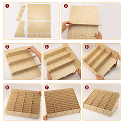 Деревянный ящик для хранения сотового телефона с 48 сеткой AJEW-WH0258-839B