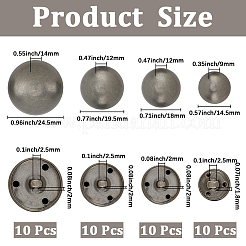 40 шт. латунные пуговицы с 3 отверстиями BUTT-CY0001-18B