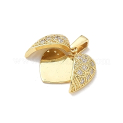 Pendentifs avec zircon cubiques à micro-pavés en laiton&nbsp;KK-F905-01G-01