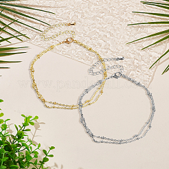 6 шт. 2-цветные браслеты-сателлиты из нержавеющей стали в стиле бохо AJEW-GO0002-51