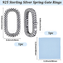 1 anello a molla in argento sterling&nbsp;STER-BBC0009-55B