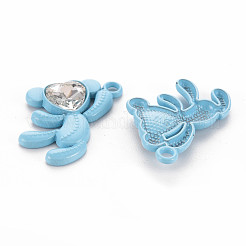 Pendentifs en strass en alliage peint en spray&nbsp;PALLOY-Q433-033F-RS