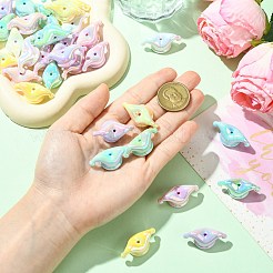 60 шт. 6-цветные непрозрачные акриловые бусины с УФ-покрытием&nbsp;PACR-CJ0001-45