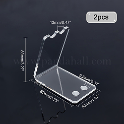 2-Loch transparenter Acryl-Kugelschreiberhalter&nbsp;LS-TACR-WH0012-02
