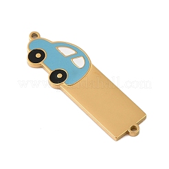 Dijes de conector para vehículo de acero inoxidable 304 con esmalte azul cielo claro&nbsp;STAS-P377-13G-C