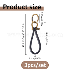 3 porte-clés en cuir de vachette&nbsp;KEYC-FH0001-79
