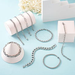 Браслеты-цепочки унисекс из нержавеющей стали 304 BJEW-TA0001-05P