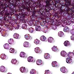ピカソの透明ガラスビーズ  カボチャ  赤ミディアム紫  8.5~9mm  穴：0.9~1.2mm  約750個/ポンド&nbsp;SEED-Q039-04J