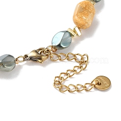 Ожерелья из бисера с натуральным агатом и синтетическим немагнитным гематитом NJEW-H047-06G