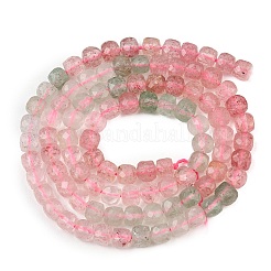 Perles de quartz fraise naturel rouge et vert à dégradé de couleurs&nbsp;GG-NH0007-C02-01