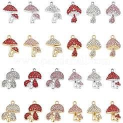 24 Stück 6-Farben-Rack-Plating-Legierung-Strass-Anhänger&nbsp;FIND-FS0004-98
