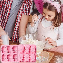 2 stücke diy weihnachtsthema lebkuchen mann lebensmittelqualität silikonformen&nbsp;DIY-CJ0002-12