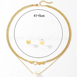 Комплект украшений из золотой нержавеющей стали 201 QE0758-4