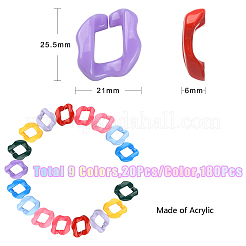 180шт 9 цвета акриловое связующее кольцо&nbsp;MACR-CJ0001-51