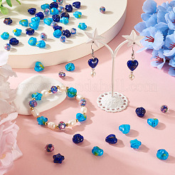 80 шт. 8 вида стеклянных бусин миллефиори&nbsp;GLAA-TA0003-43B