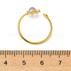 Offene Manschettenringe aus Edelstahl 304 mit Edelstein-Sonne für Damen&nbsp;RJEW-JR01064