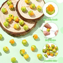 30 шт. 2-х цветные бусины из фарфора Famille Rose&nbsp;PORC-CJ0001-16