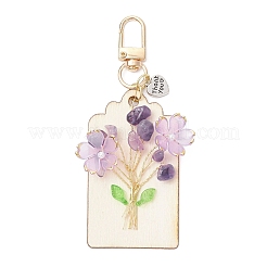 Подвесные украшения из цветочного натурального аметиста HJEW-JM03239