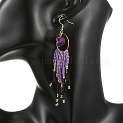 Boucles d'oreilles à pompons en verre pour femmes&nbsp;EJEW-MZ00798-02