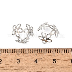 Tappi di perline fiore in ottone placcati in rack&nbsp;KK-K381-01P