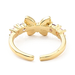 Эмалированное кольцо-манжета в форме бабочки с кубическим цирконием KK-D080-03G