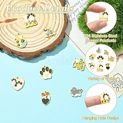 8 шт. 8 стиля эмалевых подвесок из нержавеющей стали 304&nbsp;STAS-CJ0003-38