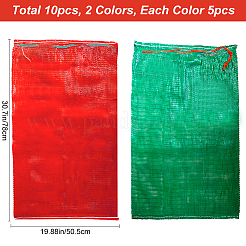 10 шт. 2-х цветные пластиковые пакеты с завязками на рождественскую тематику ABAG-CN0001-10