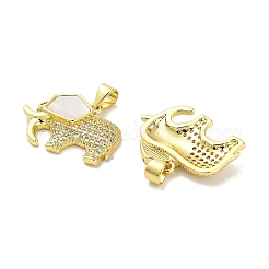 Pendenti in zirconi cubici trasparenti in micro pavè di ottone&nbsp;KK-K365-12B-G