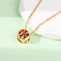 Латунный паве кубический цирконий камень рождения созвездие кулон кабель цепочка ожерелья&nbsp;LS-NJEW-D334-01G-05