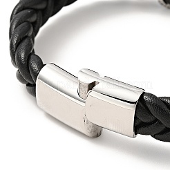 Браслет из нержавеющей стали 304 с бусинами и магнитной застежкой для мужчин и женщин BJEW-C021-22-P