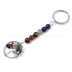 Porte-clés chakra de pierres précieuses naturelles&nbsp;G-N0326-004A