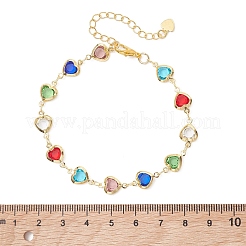 Bracelets à maillons en laiton et verre pour femmes&nbsp;BJEW-JB13563