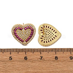 Серьги-гвоздики в форме сердца из латуни с микропаве из циркония&nbsp;EJEW-H166-01G-04