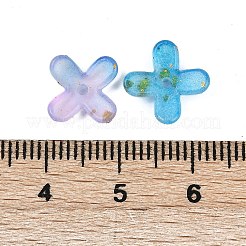 金属で編んだアクリルビーズキャップ  花  ドジャーブルー  11.5x11.5x3mm  穴：1.5mm  約3846個/500g&nbsp;OACR-G044-01K