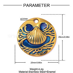 304 Edelstahl-Emaille-Anhänger&nbsp;STAS-OY017-18G