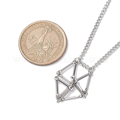 Не тускнеющий 3 шт. 3 размера из нержавеющей стали макраме мешочек пустой держатель камней для изготовления ожерелий&nbsp;NJEW-JN04821