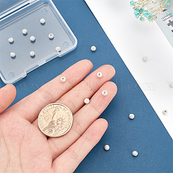 ラウンド20個、スターリングシルバーのテクスチャビーズ925個  スペーサービーズ  銀  4mm  穴：1.2mm&nbsp;STER-PH0002-18