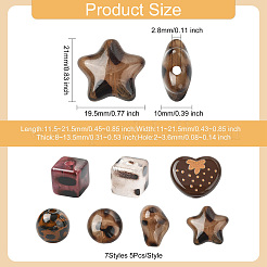 35 шт. 7 стиля непрозрачных акриловых бусин с леопардовым принтом FIND-CJ0004-40