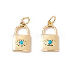 Pendenti in ottone placcato a cremagliera con micro pavé di zirconi cubici blu cielo profondo&nbsp;ZIRC-C040-35G