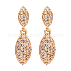 Латунные микро проложить серьги стержня кубического циркония&nbsp;EJEW-K400-43G