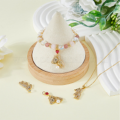 4шт 2 стиля латунные микропаве кубические циркониевые подвески&nbsp;KK-HY0003-14