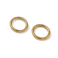 304ステンレススチールリンクリング  イレギュラーラウンドリング  ゴールドカラー  8x1mm  内径：5.6mm&nbsp;STAS-H235-10D-G