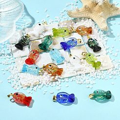 16 Stück 8 Farben handgefertigte dichroitische Folie Bunte Malerei Anhänger&nbsp;DICH-CJ0001-01