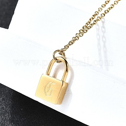 Ожерелья с подвесками из нержавеющей стали 304 Rolo NJEW-S444-01G-07